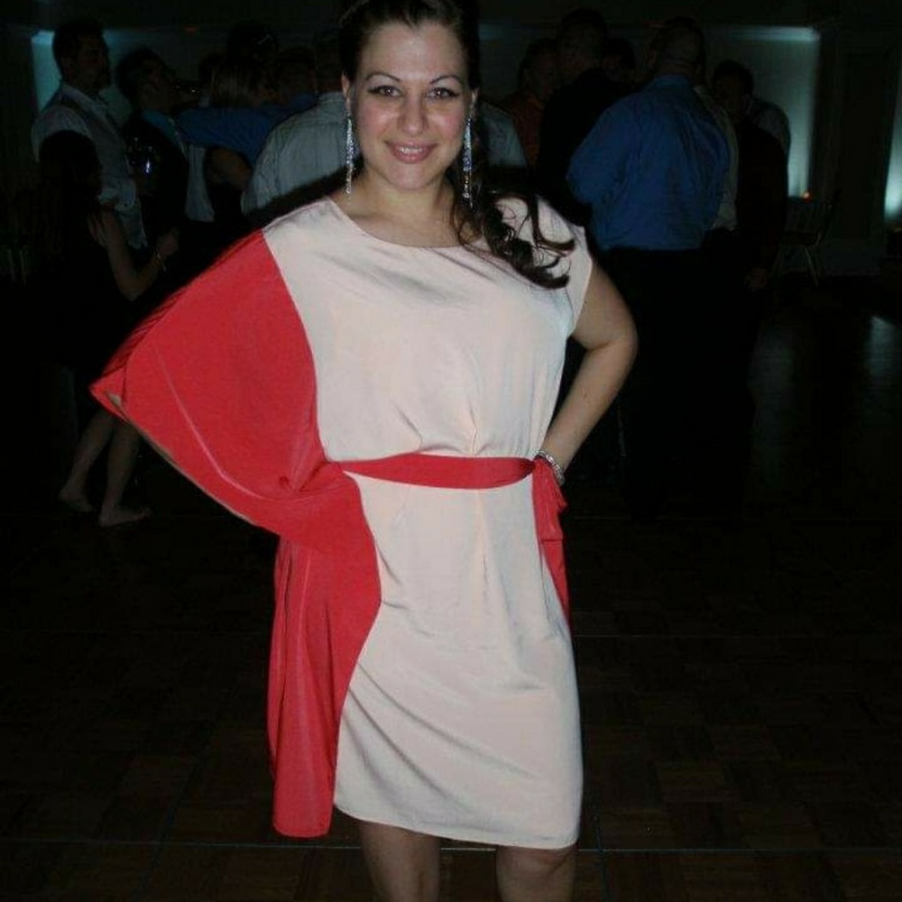 A unique dress two-toned